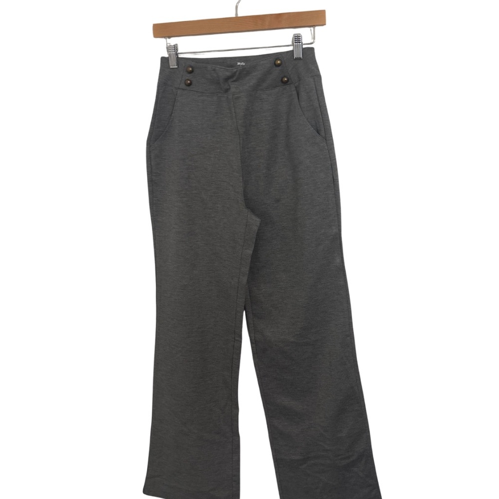 Gray Wide-Leg Trousers